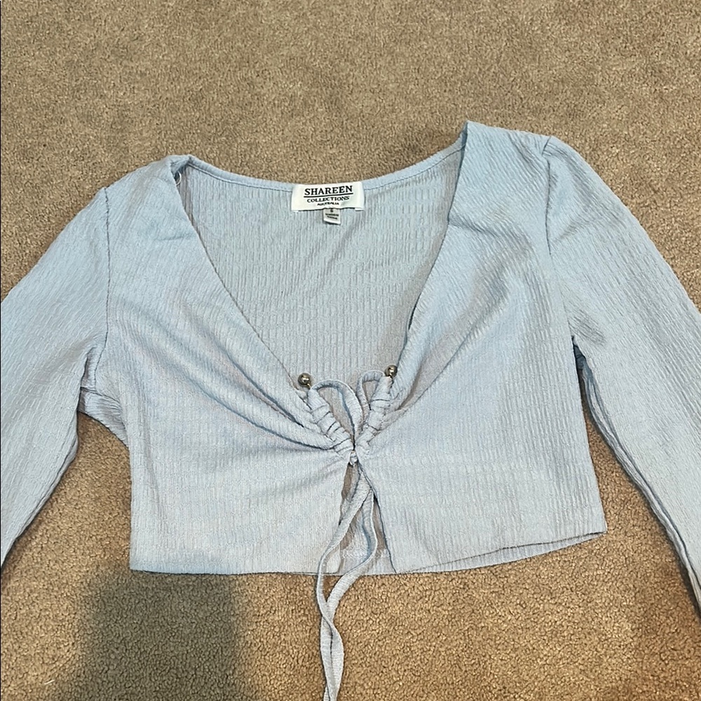 Light Blue Ruched Women's Top